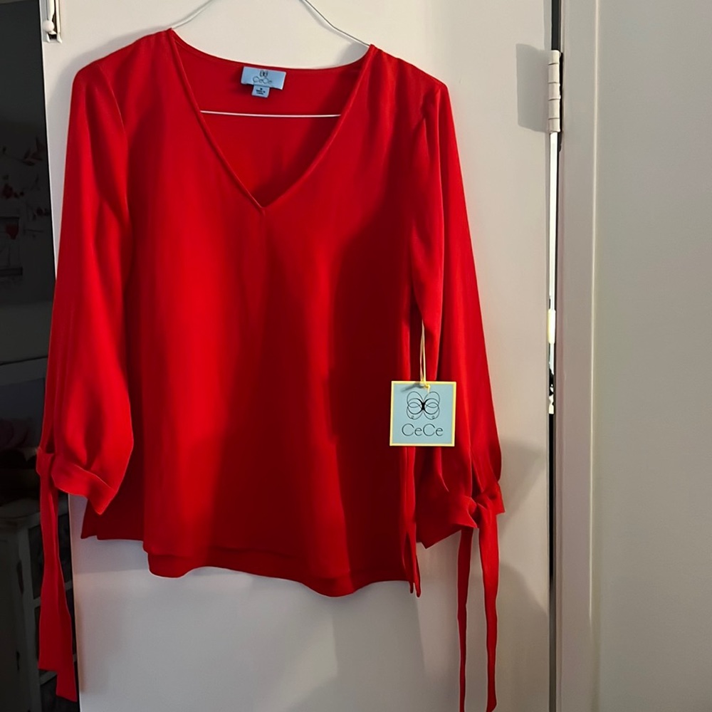 CeCe Red Blouse